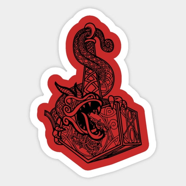norse Mjolnir dragon Sticker by tyrannosauross